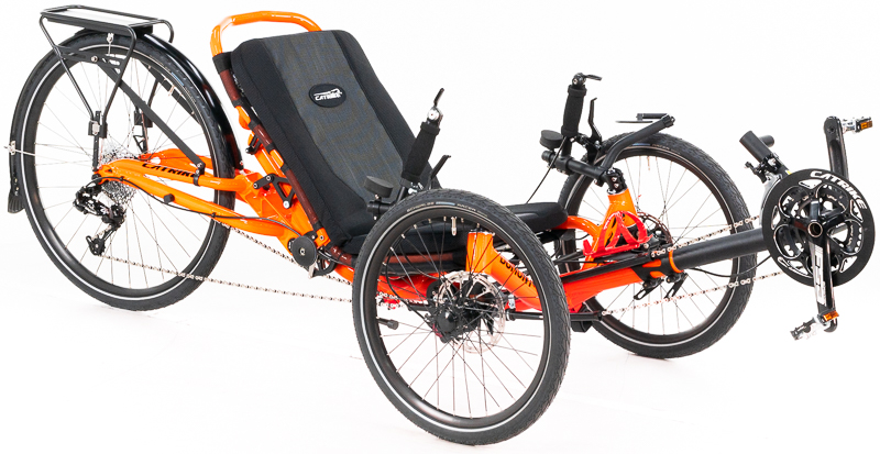 Atomic Orange Catrike Dumont with Utah Trikes Rear Rack